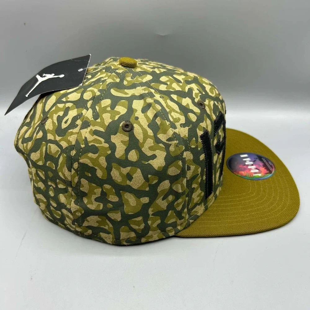 Air Jordan 1985 Hat Men Green Camouflage Jumpman Snap Back Cap New